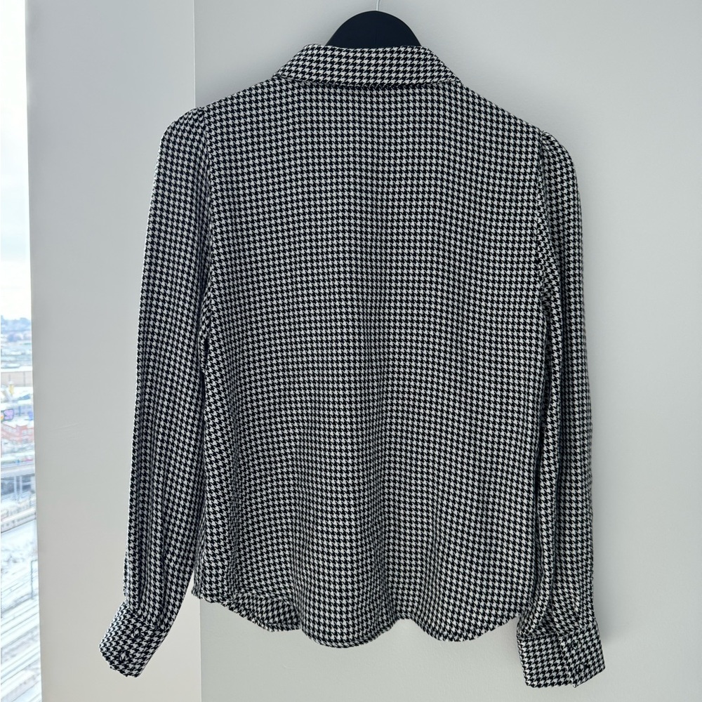 Zara Houndstooth Button Down Blouse - image 5